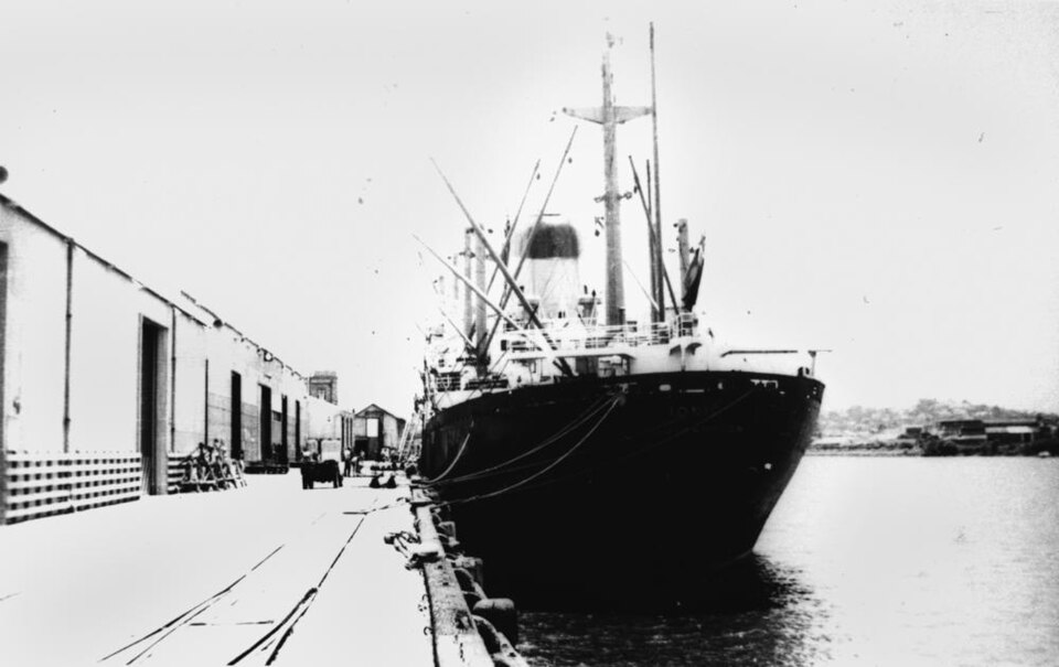 The Ionic alongside a wharf